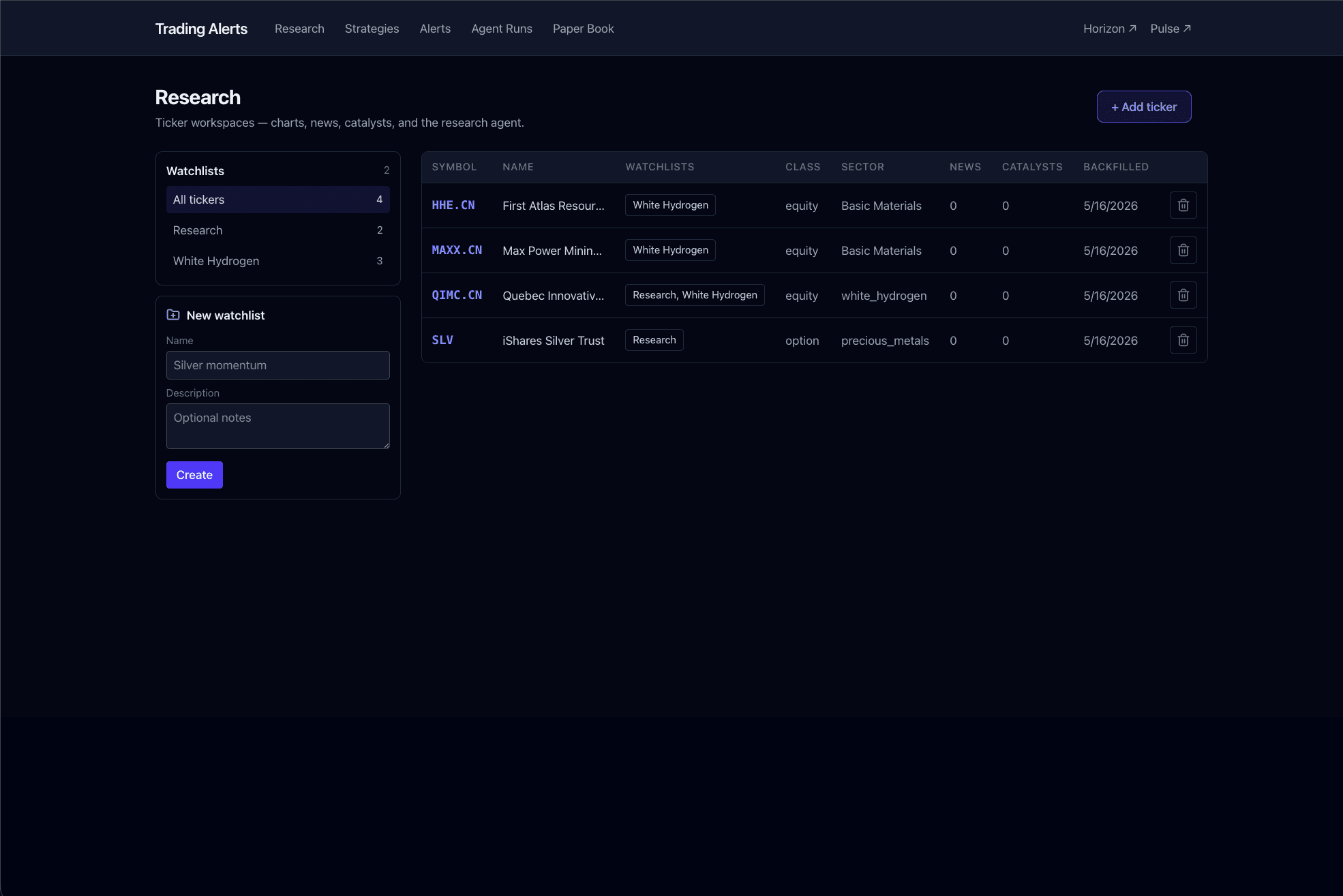 Trading Alerts screenshot 1